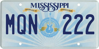 MS license plate MQN222