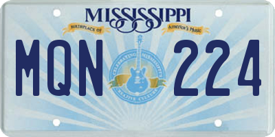 MS license plate MQN224