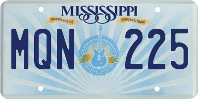 MS license plate MQN225
