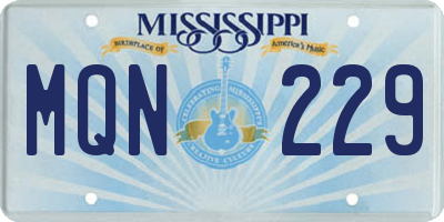 MS license plate MQN229