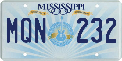 MS license plate MQN232