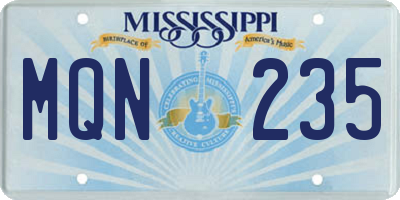 MS license plate MQN235