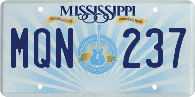 MS license plate MQN237