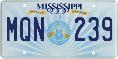 MS license plate MQN239