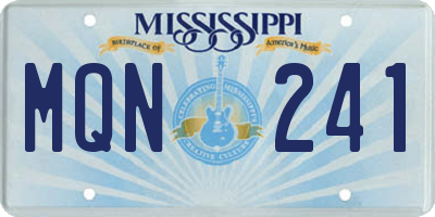 MS license plate MQN241