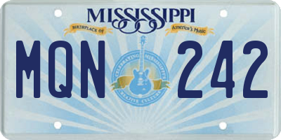 MS license plate MQN242