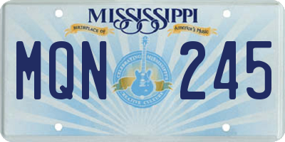 MS license plate MQN245