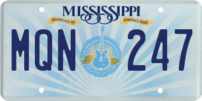 MS license plate MQN247