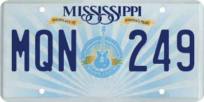 MS license plate MQN249