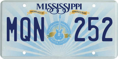 MS license plate MQN252
