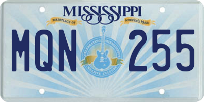 MS license plate MQN255