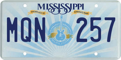 MS license plate MQN257