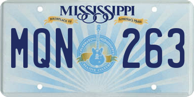 MS license plate MQN263