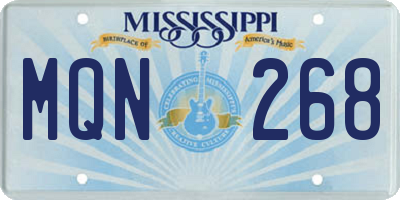 MS license plate MQN268