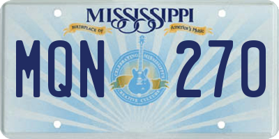 MS license plate MQN270