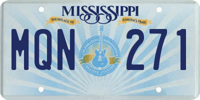 MS license plate MQN271
