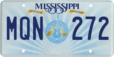 MS license plate MQN272