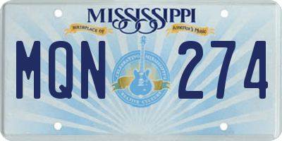 MS license plate MQN274