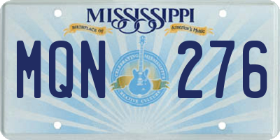 MS license plate MQN276