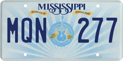MS license plate MQN277