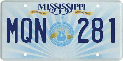 MS license plate MQN281