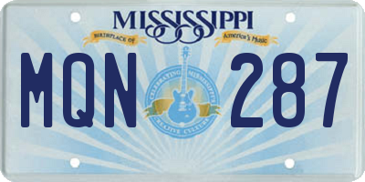 MS license plate MQN287