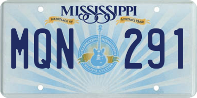 MS license plate MQN291