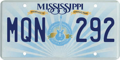 MS license plate MQN292
