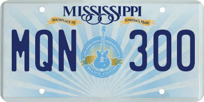 MS license plate MQN300