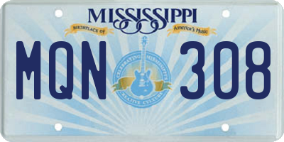 MS license plate MQN308