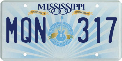 MS license plate MQN317