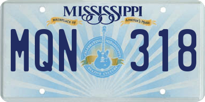 MS license plate MQN318
