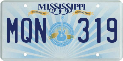 MS license plate MQN319