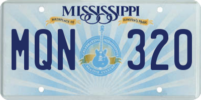 MS license plate MQN320