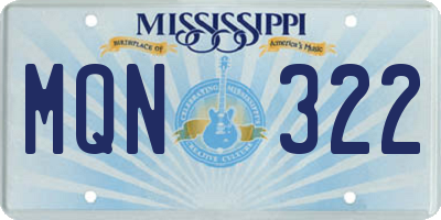 MS license plate MQN322