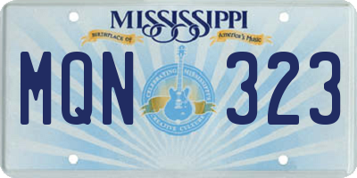 MS license plate MQN323