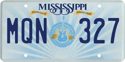 MS license plate MQN327