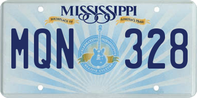 MS license plate MQN328