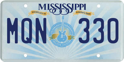 MS license plate MQN330