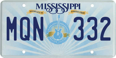 MS license plate MQN332