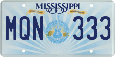 MS license plate MQN333