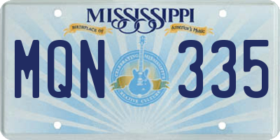 MS license plate MQN335