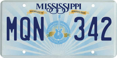 MS license plate MQN342