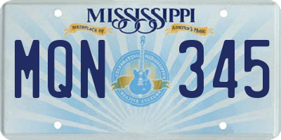 MS license plate MQN345