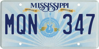 MS license plate MQN347