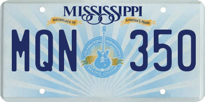 MS license plate MQN350