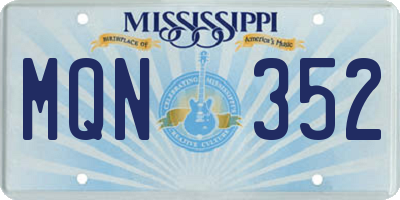 MS license plate MQN352