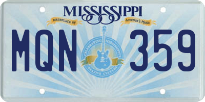 MS license plate MQN359