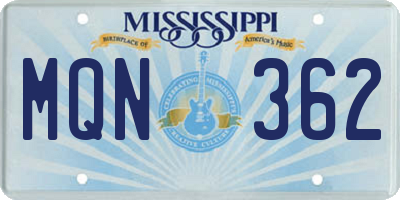 MS license plate MQN362
