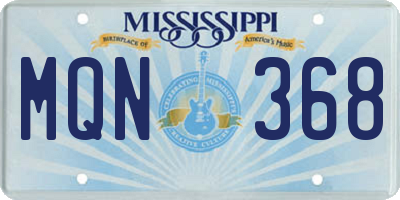 MS license plate MQN368